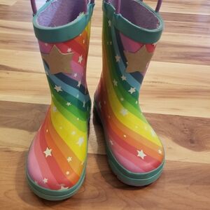 Rainbow rain boots